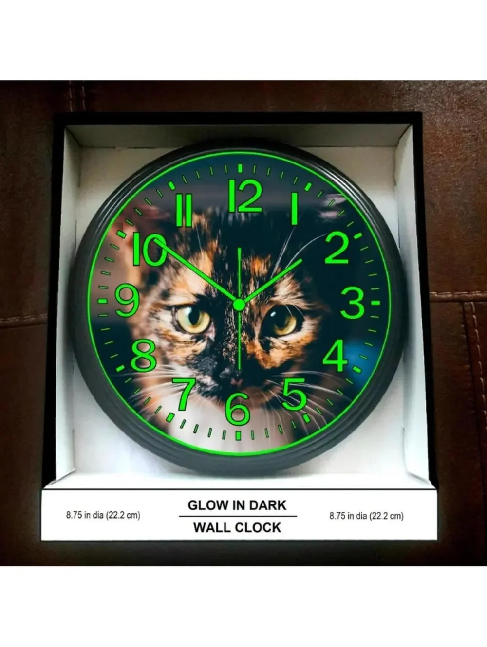 Cat Glow in the Dark Wall Clock Living room pet Wall Clock
